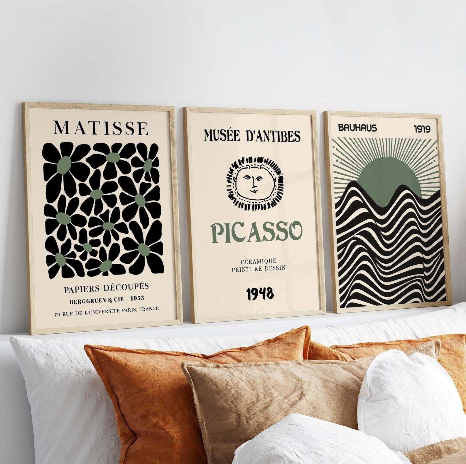 Office Furniture Installation - 3pcs/set Retro Matisse Canvas Wall Art