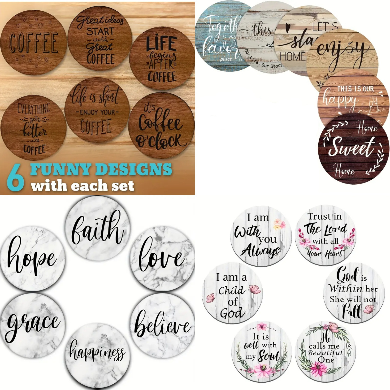 Office Furniture Installation - 6 pieces of circular inspirational letter