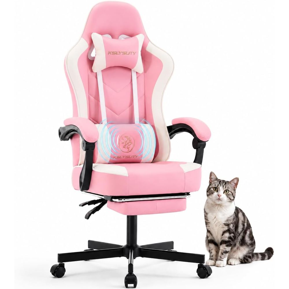 Office Footrest Cushion - Ergonomic High-Back Computer Chair with Footrest,