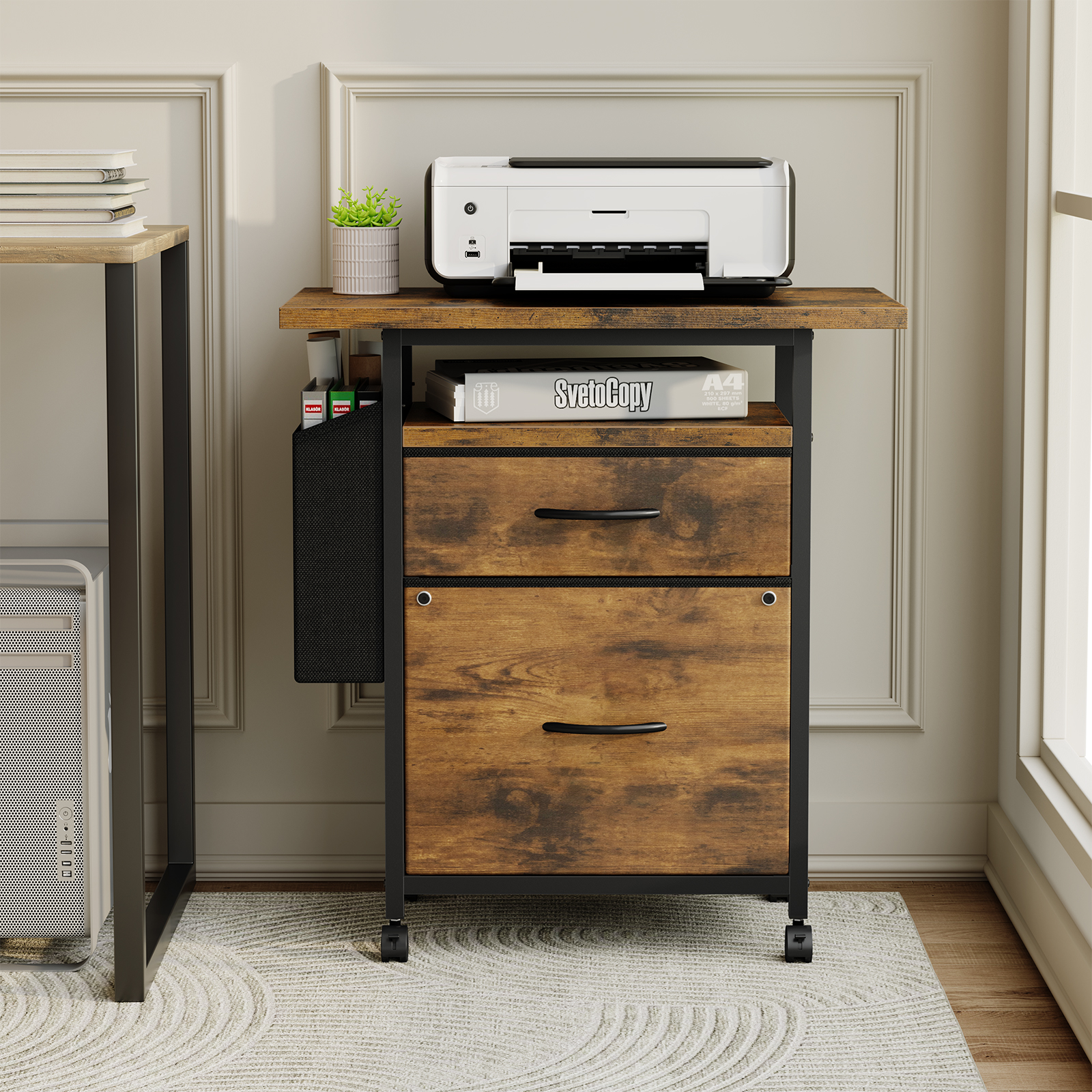 JHK Mobile File Cabinet with 2 - đánh giá và giá Office Furniture Filing Cabinets