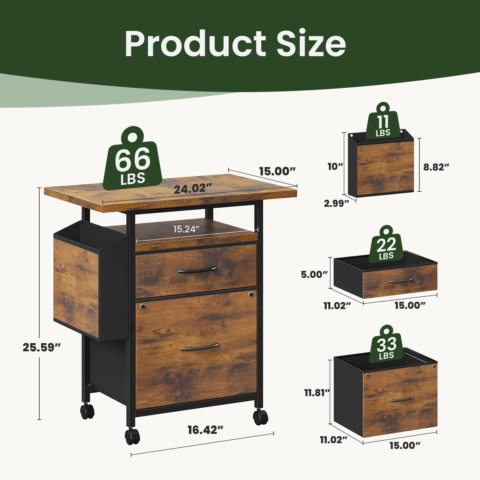 JHK Mobile File Cabinet with 2 - đánh giá và giá Office Furniture Filing Cabinets