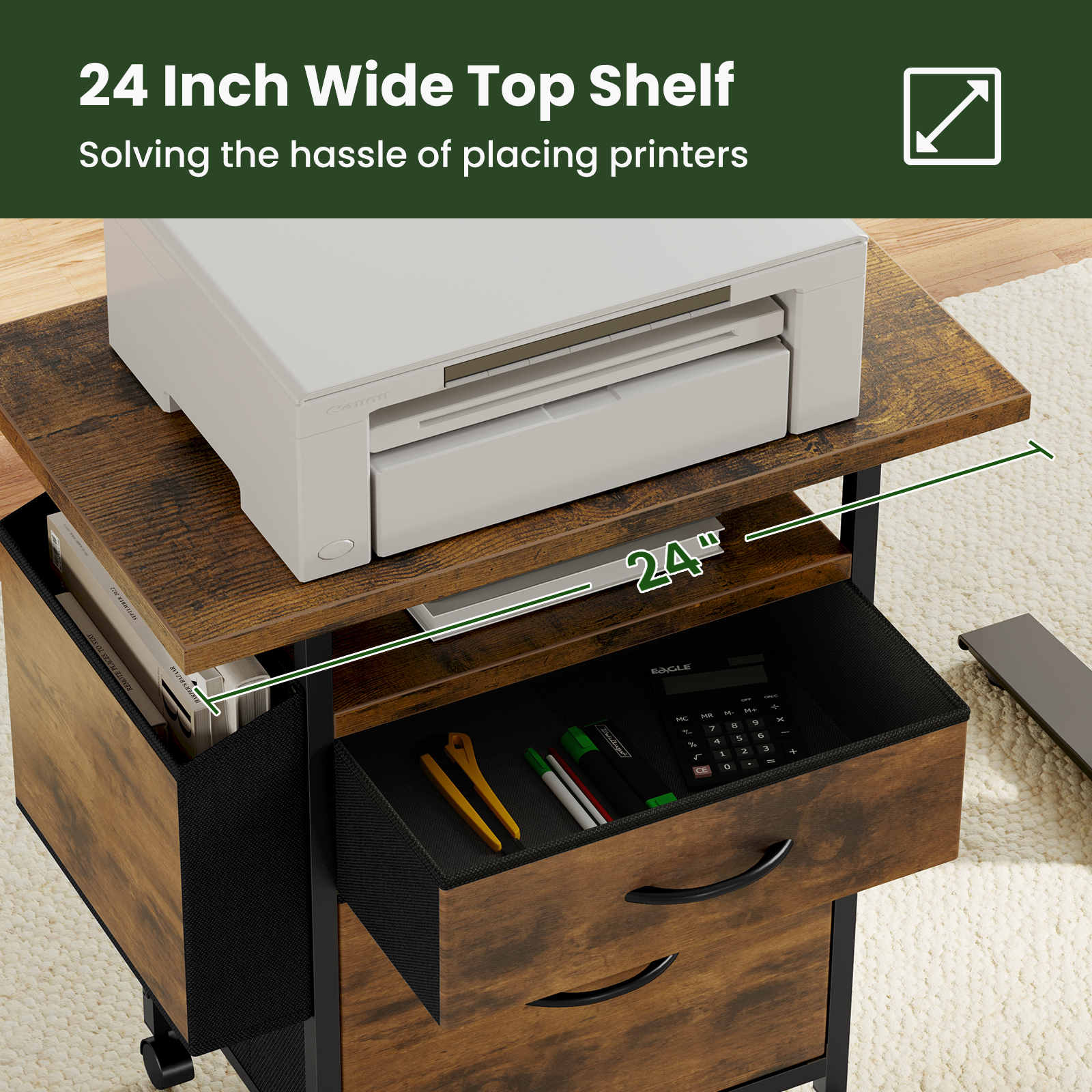 JHK Mobile File Cabinet with 2 - đánh giá và giá Office Furniture Filing Cabinets