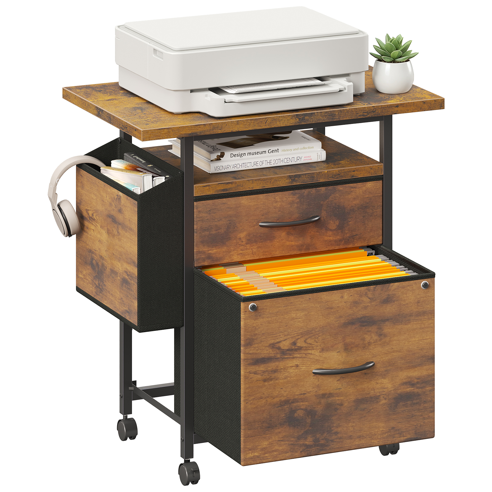 JHK Mobile File Cabinet with 2 - đánh giá và giá Office Furniture Filing Cabinets