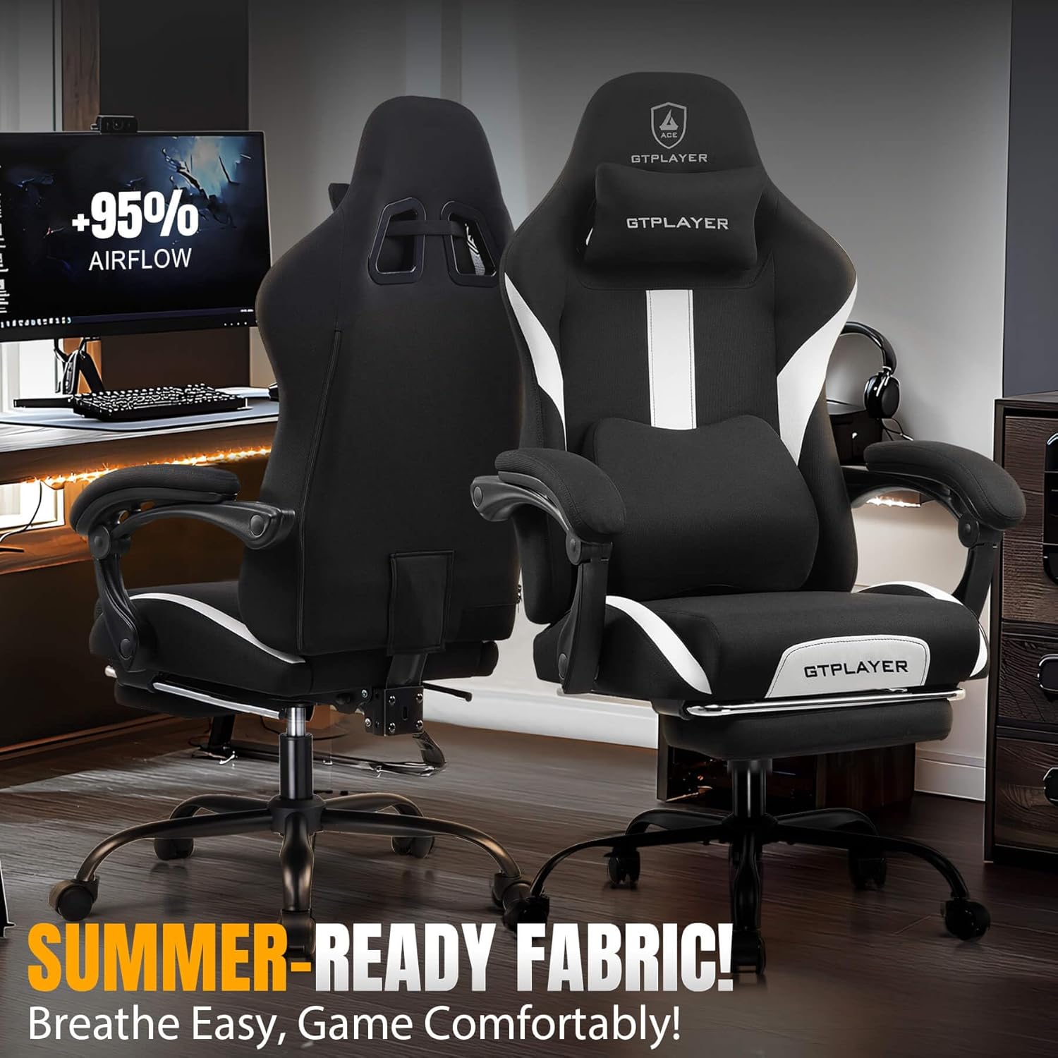 Gaming Chair with Foot Rest &  - đánh giá và giá Office Footrest Cushion