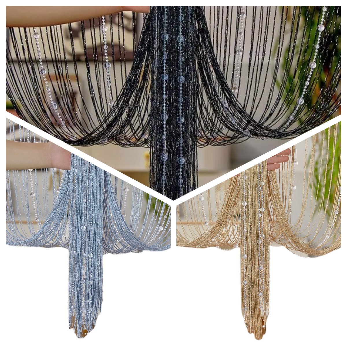 1pcs 100*200cm Crystal Beaded  - đánh giá và giá Partition Screen Divider