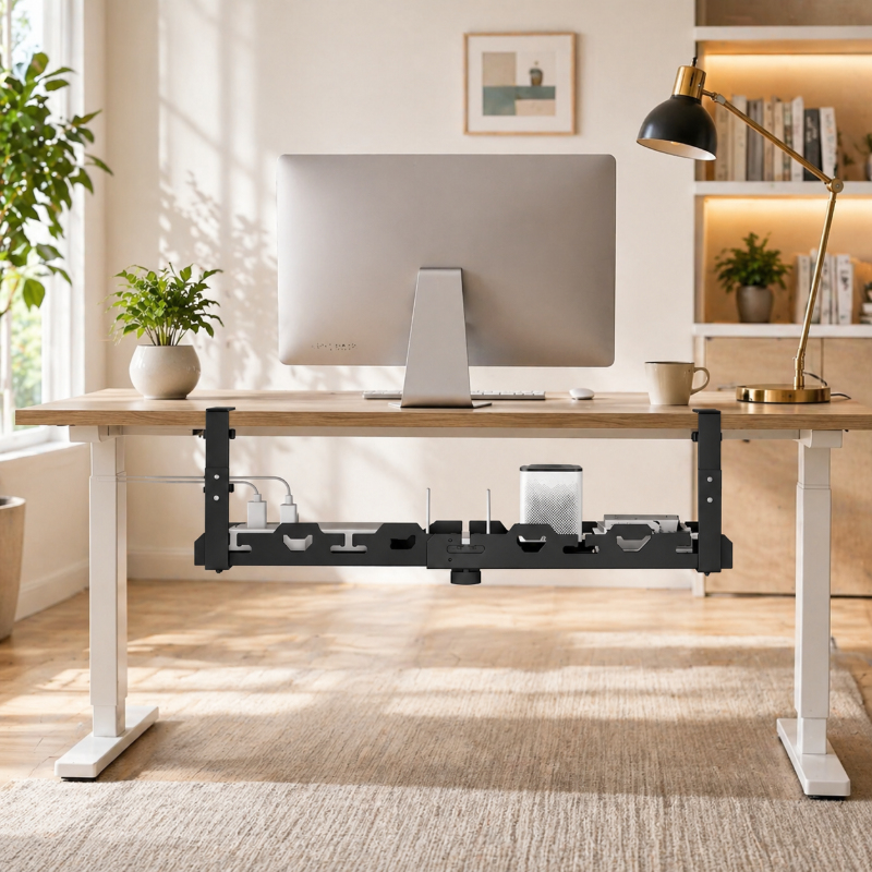 Black Metal Telescopic Cable M - đánh giá và giá Cable Tray Under Desk
