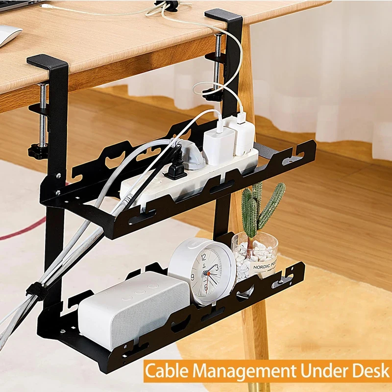 Black Metal Telescopic Cable M - đánh giá và giá Cable Tray Under Desk