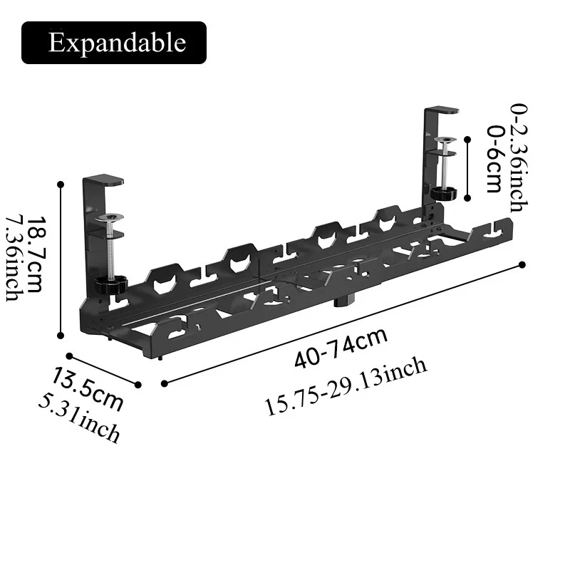 Black Metal Telescopic Cable M - đánh giá và giá Cable Tray Under Desk