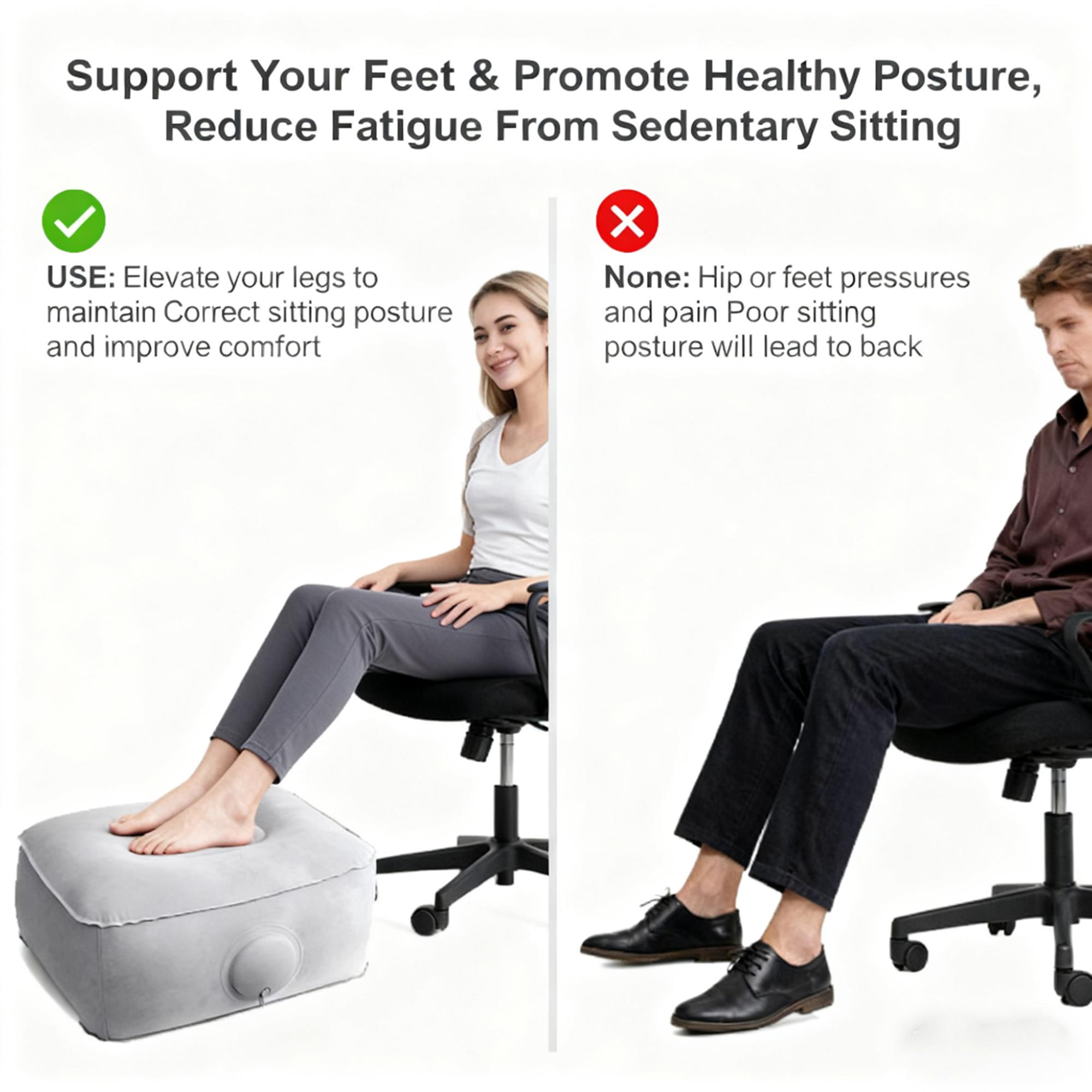 Inflatable Foot Rest Pillow fo - đánh giá và giá Office Footrest Cushion