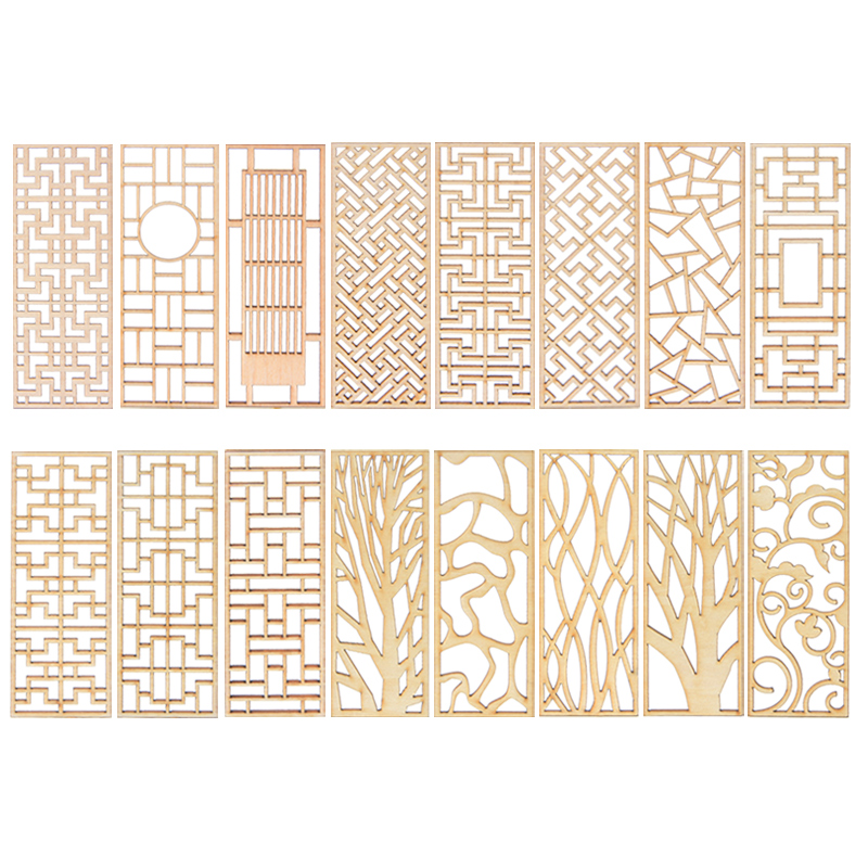 4pcs Wooden Miniature Partitio - đánh giá và giá Partition Screen Divider