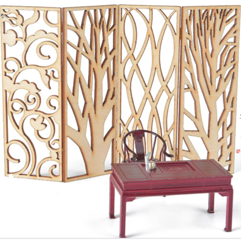 4pcs Wooden Miniature Partitio - đánh giá và giá Partition Screen Divider