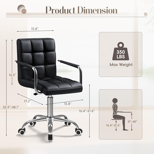Black PU Leather Swivel Office - đánh giá và giá Office Furniture Commercial