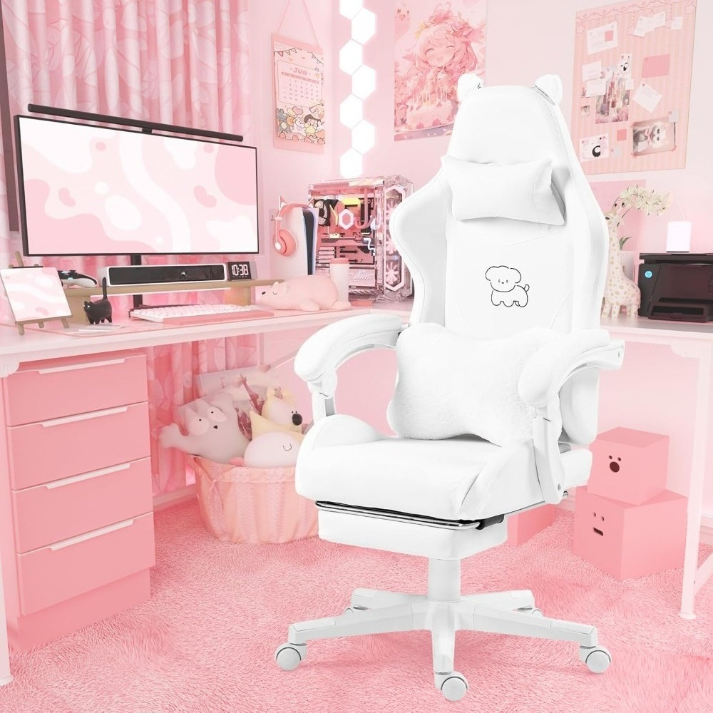 Cute Gaming Chair with Lumbar  - đánh giá và giá Office Footrest Cushion