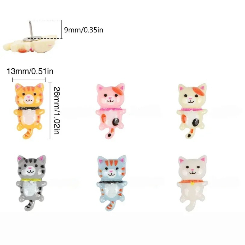 30Pcs Cute Resin Cat Push Pins - đánh giá và giá Office Furniture Online