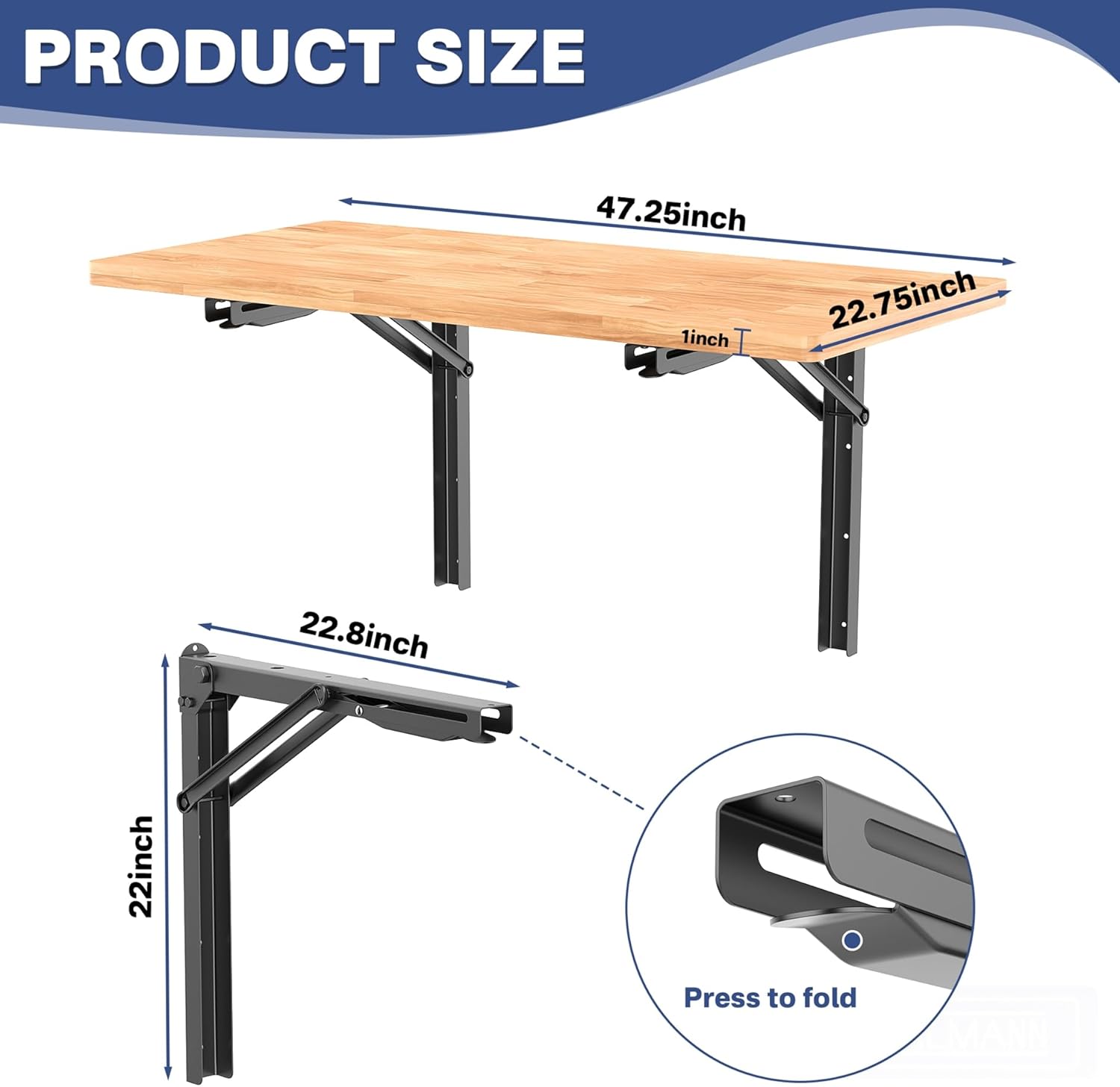 Wall Mounted Folding Workbench - đánh giá và giá Wall Mounted Desk Fold