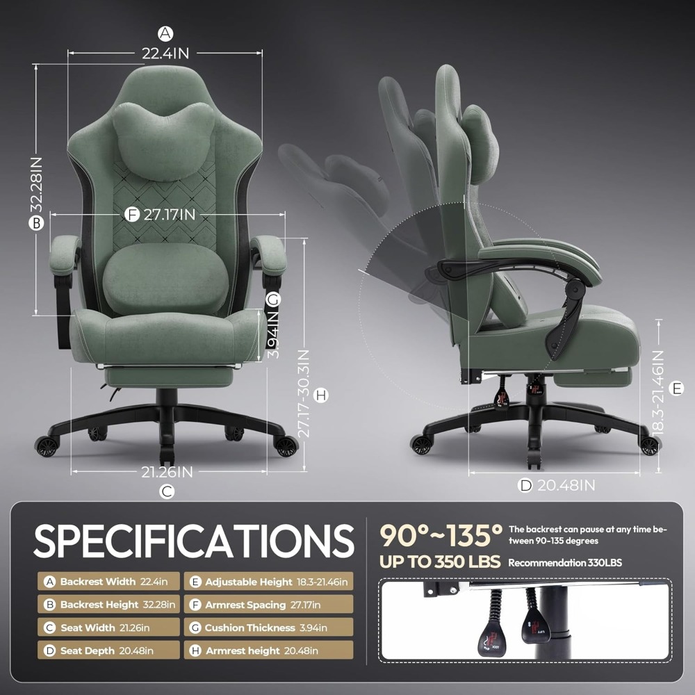 Big and Tall Fabric Gaming Cha - đánh giá và giá Office Furniture Commercial