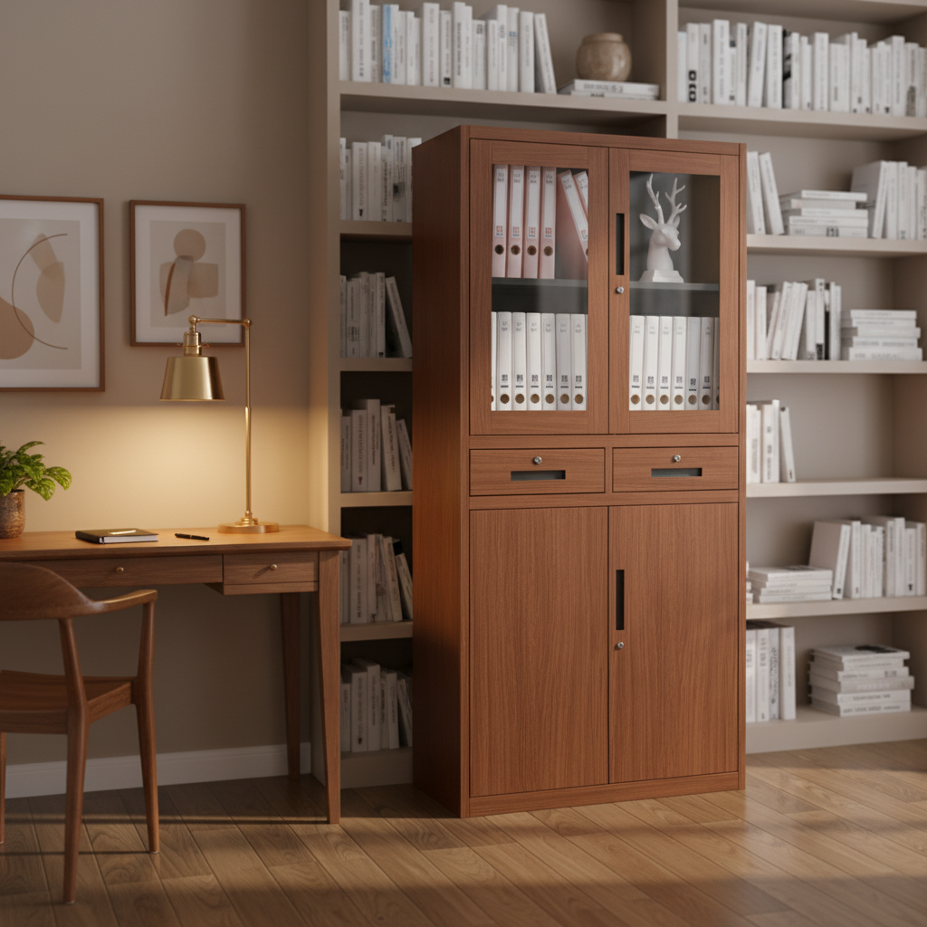 Hot Sale Brown Wood Grain Meta - đánh giá và giá Office Furniture Filing Cabinets