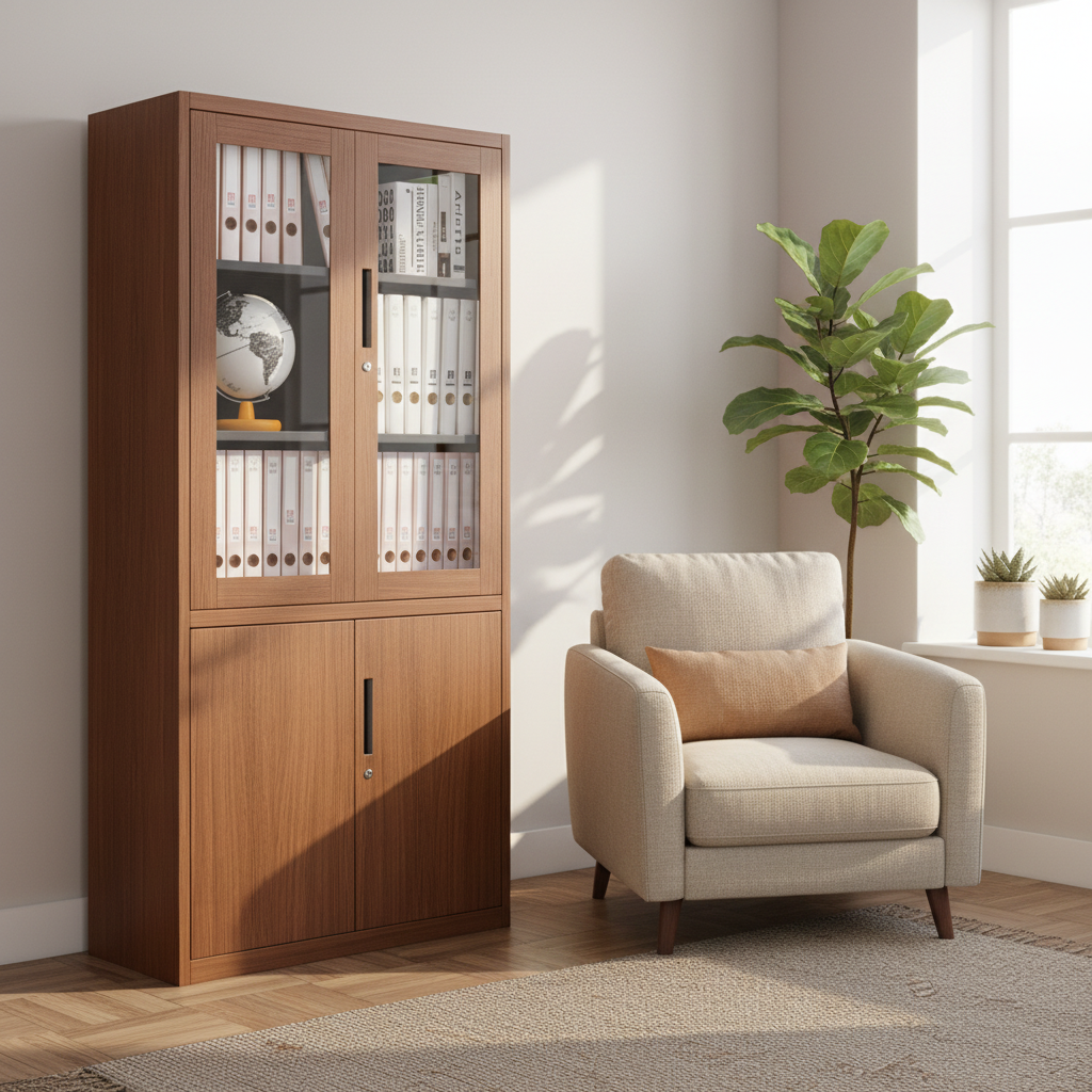 Hot Sale Brown Wood Grain Meta - đánh giá và giá Office Furniture Filing Cabinets