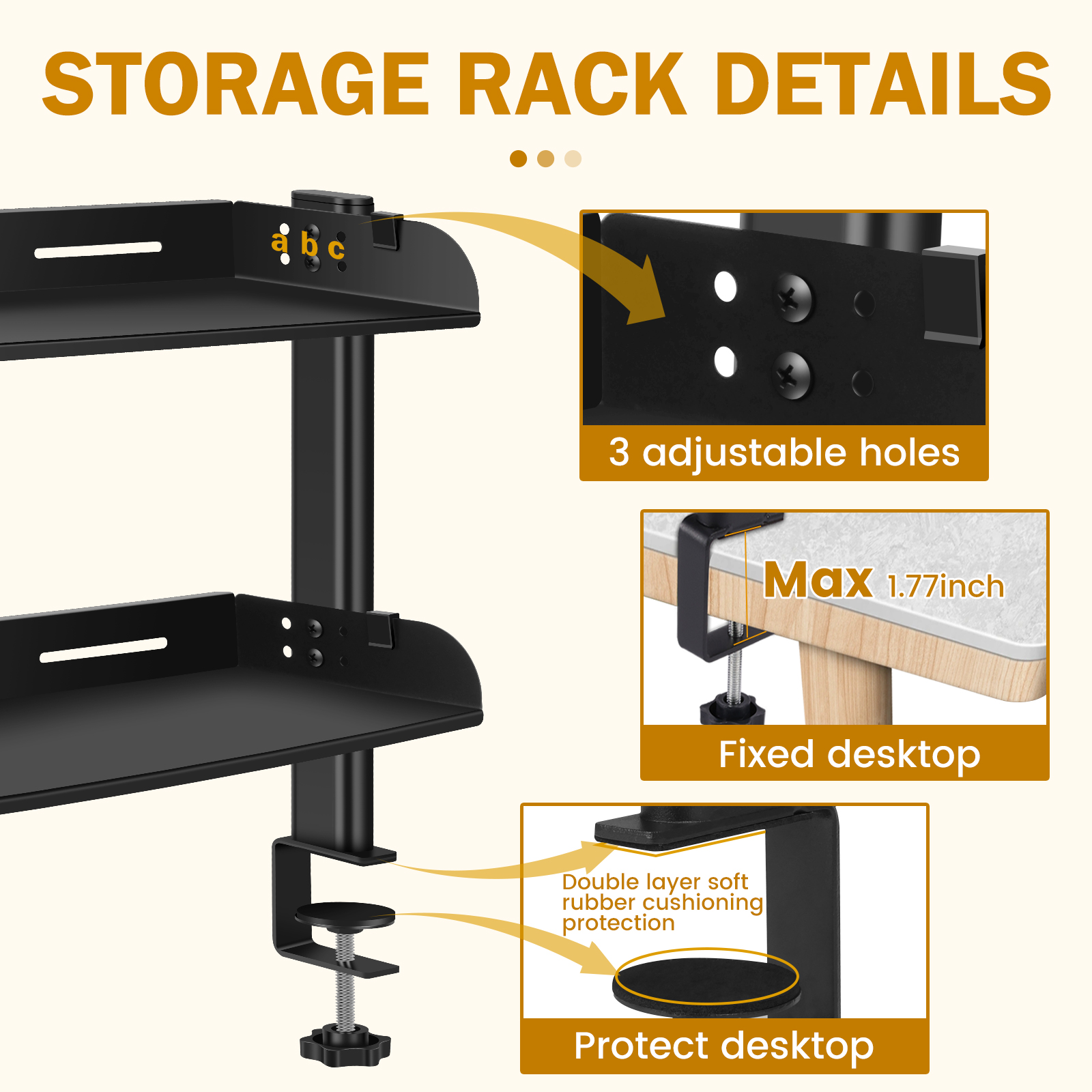2 Tiers Clamp-on Desk Shelf No - đánh giá và giá Wall Mounted Desk Fold